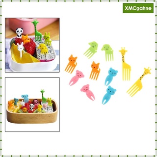 [listo stock] 10 pzs tenedor de frutas para alimentos, tenedores para niños, tenedores para decoración de caja bento, tenedores pequeños para tartas, postres, postres