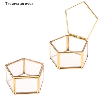 [treewaterever] joyero geométrico de cristal para sala de flores, caja de anillos, caja de pendientes, organizador de joyas mx