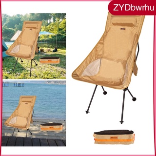 portátil ligero plegable silla de luna plegable sillas de camping asiento con reposacabezas bolsillo alto respaldo sillas para
