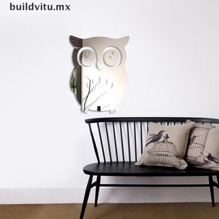 【buildvitu】 3d owl art mirror decal vinyl mural wall stickers home decor removable diy [MX]