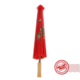flor impresión tela roja bambú 21" dia chino oriental paraguas sombrilla s7x3