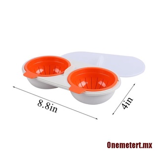 [Onemetert] 2 piezas Poacher de huevos de microondas utensilios de cocina de doble huevo