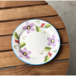 Púrpura flor vegetal plato de cerámica vajilla de comedor plato vajilla