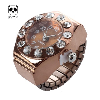 Reloj de anillo de dedo de Metal redondo de oro rosa BVMX (1)