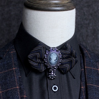que los hombres de la moda pajarita de lujo formal boda ajustable bowties esmoquin broche pin (3)