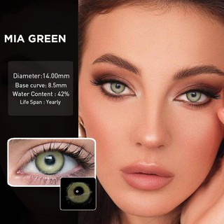 uyaai 2 piezas mia seriers lentes de contacto de color ojo año toss lentes de contacto color cosmético lente de contacto para ojos 2021 uyyai verde