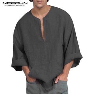 INCERUN Men Blouse Baggy Kaftan Casual Plus Size Shirt