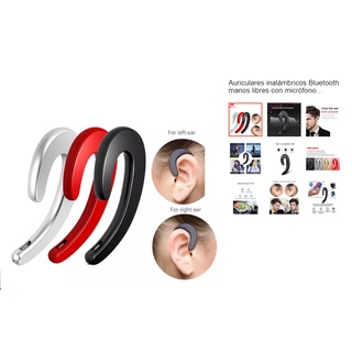 Auriculares inalámbricos Bluetooth manos libres con micrófono conducción ósea Bluetooth auricular auricular sin tapones