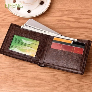 LIFENG High Quality Card Holder Luxury Money Purse Men Wallets Gift Brown Small Male Wallet Slim Black Coin Bag/Multicolor