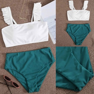 Bikini De Mujer Color Sólido Traje De Baño De Dos Piezas Trajes Para Las Mujeres Ropa De Playa