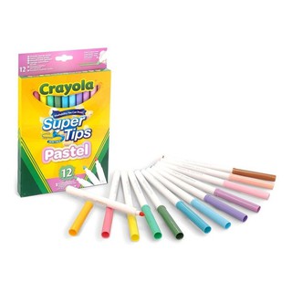 Plumones Súper Tips Pastel 12pz Crayola