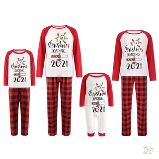 jx-pijamas de la familia de navidad padre-hijo pijamas de navidad carta raglan tops y