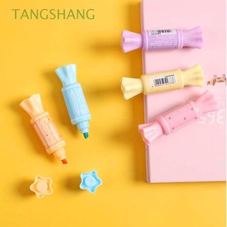 tangshang 6pcs lindo rotulador color caramelo herramienta de escritura marcador dibujo escuela oficina suministros pluma kawaii forma de caramelo asamblea fluorecent pluma