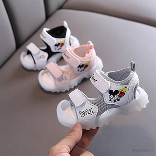 Doly Disney Mickey LED Sandalias Para Bebé Niños Niñas Unisex Transpirable Verano Playa Zapatos De Suela Suave Casual (1)