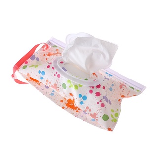DOOROOM servilleta de papel caja de almacenamiento fácil de llevar bolsa cosmética toallitas húmedas bolsa de almejas bebé suministros de limpieza Snap correa toallitas caso (9)