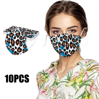 Máscara de adulto leopardo desechable máscara facial Industrial 3 capas máscaras cara 10PC boctob