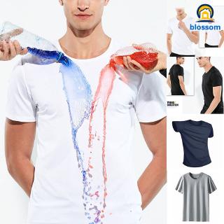 camiseta impermeable para hombre hidrofóbica a prueba de manchas de secado rápido transpirable de manga corta
