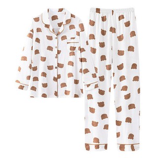 Productos al contado Traje Pareja Pijamas Mujer Primavera Y Otoño Mangas Largas Pantalones Pantalones De Algodón 2021 Hombres de alta gama Hombre Otoño Servicio de Hogar Solloy Traje (1)