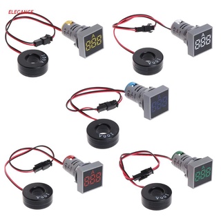 elegance 22mm 0-100a amperímetro digital medidor de corriente indicador led lámpara cuadrada luz de señal