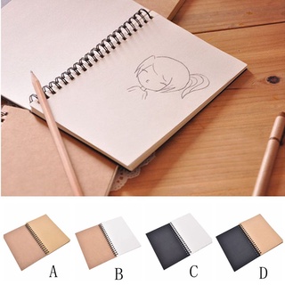BANGFU Retro Notebook Blank Paper Art Paper Sketchbook School Stationery Sketch School Supplies Kids Gift Spiral Bound Coil Crafts (3)