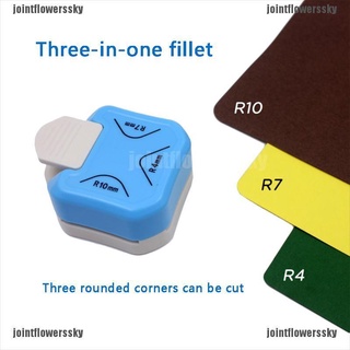 [jointflowerssky] 3 en 1 Mini recortadora de esquina Durable Rounder Punch R4/R7/R10mm cortador de papel redondo