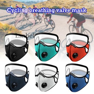Máscara facial ciclismo máscara de respiración filtro de bicicleta vivo máscara de polvo con lente protectora de malla transpirable tela + Anti-niebla