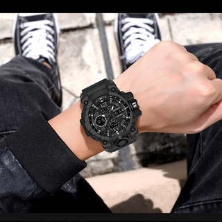 deportes militares hombres relojes impermeable doble pantalla reloj de cuarzo hombres reloj de pulsera para hombre reloj relogios masculino 6021 (1)