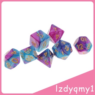7 Pieces Polyhedral Dice Set D20 D12 D10 D8 D6 D4 for RPG Board Game Party Supplies