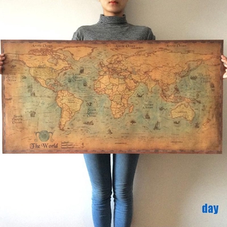 [day] el viejo mapa del mundo grande estilo Vintage Retro papel póster decoración del hogar 100cmx51cm [mx]