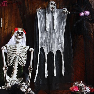 yelgirl decoración de halloween gasa calavera fantasma divertido esqueleto fantasma casa muñeca colgante colgante haunted casa fiesta suministros cortina/multicolor