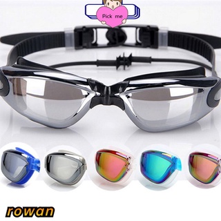Row gafas de buceo impermeables UV antiniebla ​ Gafas de natación hombres mujeres adultos trajes de baño gafas de baño galvanoplastia ajustable/Multicolor (1)