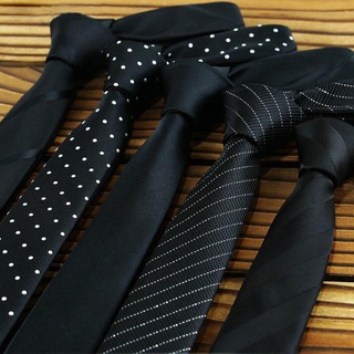 ricnais venta de fábrica de 5 cm negro para hombre flaco lazos de poliéster de seda a cuadros rayas puntos jacquard cuello estrecho corbata corbata fiesta