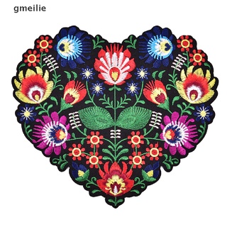 gmeilie 1 pza parches con bordado de flores en forma de corazón para ropa/iron on applique mx