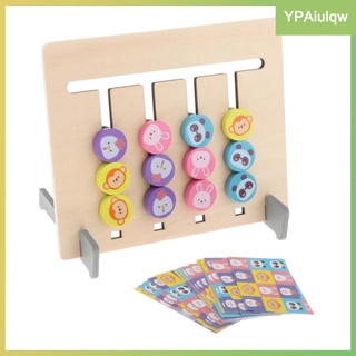 montessori juguetes de aprendizaje slide puzzle color y animal coincidencia de cerebro teasers juego de lógica preescolar juguetes educativos de madera