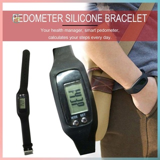 prometion lcd smart reloj de pulsera pulsera podómetro monitor deportivo correr ejercicio contador de pasos fitness pulsera de silicona
