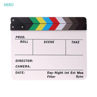 HERO Colorful Clapper Board Acrylic Director TV Movie Film Clapboard Tools