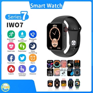 2021 smart watch 7 1.75 Pulgadas Aleación De zinc Pantalla Completa IP68 Impermeable Presión Arterial Oxígeno Sangre Botón De Rotación IWO7 Deportes Echo
