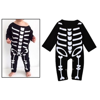 [laco] una pieza esqueleto disfraz de halloween mono bebé niños niñas juegan mameluco 70 (2)