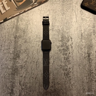 Apple Watch Impreso LV Correa De Cuero Retro Adecuado Para 1/2/3/4/5/6/7 Generación (5)