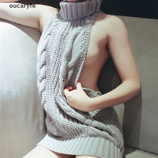 oucaryfe mujeres sexy suéter de punto anime cosplay sin espalda sin mangas jersey tops mx