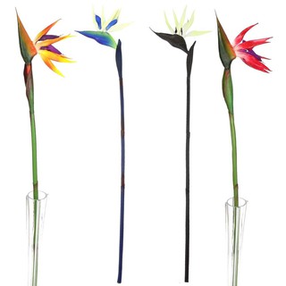 Flores de látex de seda Artificial de hojas grandes de tallo largo pájaro del paraíso flor (1)