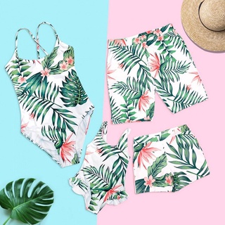 Lzsdgh.br ropa De baño/bikini para mujer con estampado De hojas/familia/una pieza/ropa De playa
