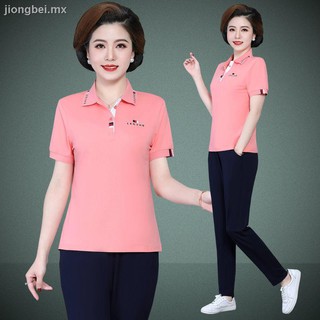 [algodón puro] ocio más el tamaño de la ropa deportiva de dos piezas mujer verano 2021 nuevo coreano suelto de manga corta traje de correr