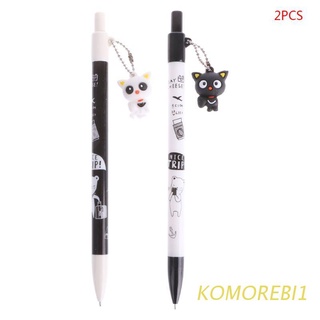 komo 2 pzs lápiz mecánico con colgante de gato de dibujos animados de 0.5mm/lápiz automático de plástico (1)