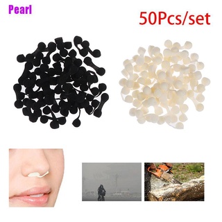 [Pearl] 50 piezas de tapón Nasal bronceado Spray filtros de nariz esponja negro/blanco Anti-contaminación