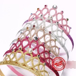 nueva corona diadema europea y americana princesa pelo niños moda glitter rhinestone s8q1