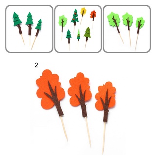 <COD> Fashionable Cake Topper Mini Tree Cake Topper Card Colorful for Birthday