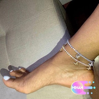 Mihan pie accesorios tobillera mujer gruesa cadena pulsera nueva playa moda diamantes de imitación mariposa colgante pie cadena/Multicolor