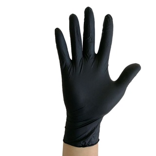 Guantes negros desechables de látex libre de polvo guantes de examen tamaño pequeño mediano grande X-Large mezclado nitrilo vinilo cubierta de mano S XL guantes de alimentos (7)