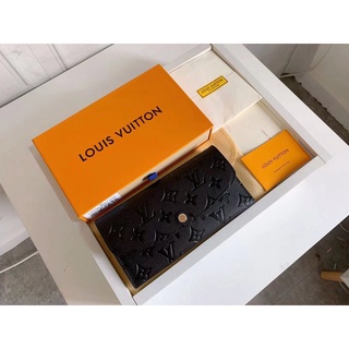 【new】[official product](Com Caixa) Carteira Longa Preta Louis Vuitton